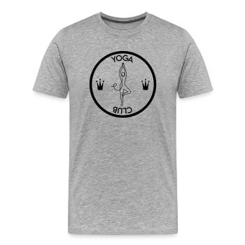 Yoga Club - Men's Premium Organic T-Shirt - heather grey - Front - Damien (186cm)