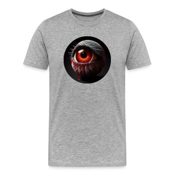 Auge Satanisch Dunkler Charakter Grausam - Männer Premium Bio T-Shirt - Grau meliert - Vorne - Damien (186cm)