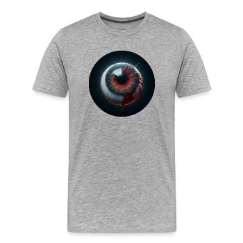 AUGE, Geist, Angst, Grausam, Albtraum, Schwarze Magie - Männer Premium Bio T-Shirt - Grau meliert - Vorne - Damien (186cm)