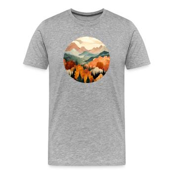 Herbst in den Bergen - Männer Premium Bio T-Shirt - Grau meliert - Vorne - Damien (186cm)