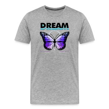 Colorful Butterfly Flowers Colorful Insect Dream Dream - Men's Premium Organic T-Shirt - heather grey - Front - Damien (186cm)