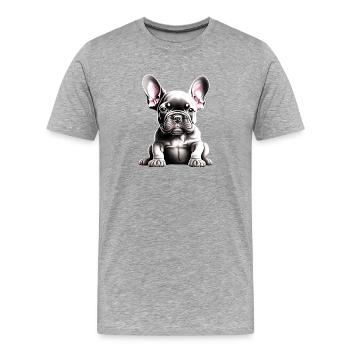 Bouledogue Chiens Propriétaire De Chien Propriétaire De Chien - T-shirt bio Premium Homme - gris chiné - Devant - Damien (186cm)