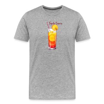 Tequila Sunrise Cocktail Long Drink - Men's Premium Organic T-Shirt - heather grey - Front - Damien (186cm)