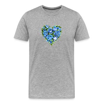 Fête des pères, mariage, fiançailles, amour, Saint-Valentin - T-shirt bio Premium Homme - gris chiné - Devant - Damien (186cm)