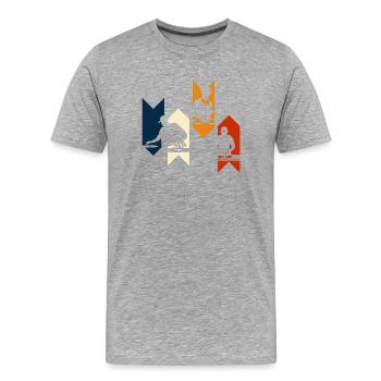 Vintage Retro Disc Jockey - DJ Gift Idea - Men's Premium Organic T-Shirt - heather grey - Front - Damien (186cm)