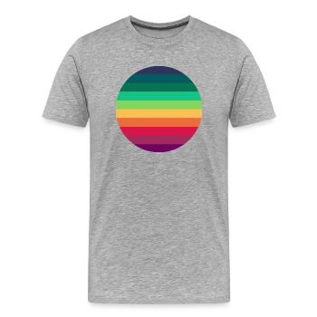 Rainbow Circle - Men's Premium Organic T-Shirt - heather grey - Front - Damien (186cm)