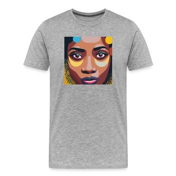 Women / feminin / Art - Männer Premium Bio T-Shirt - Grau meliert - Vorne - Damien (186cm)
