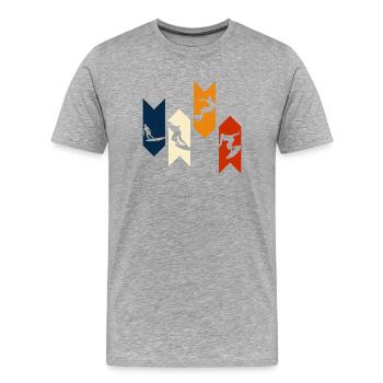 Vintage Retro Surf - Surf Geschenkidee - Männer Premium Bio T-Shirt - Grau meliert - Vorne - Damien (186cm)