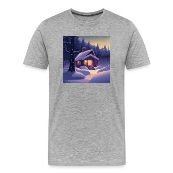 Cabin in the woods - Men's Premium Organic T-Shirt - heather grey - Front - Damien (186cm)