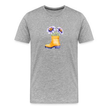 Jardin cadeau jardinier verger jardinier amateur - T-shirt bio Premium Homme - gris chiné - Devant - Damien (186cm)