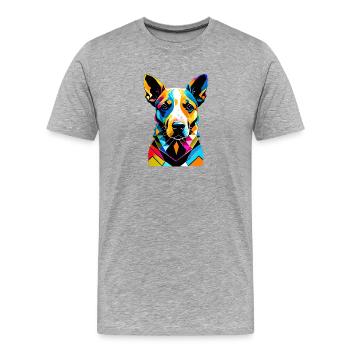 Chiens Propriétaire de chien de berger Propriétaire de chien Propriétaire de chien - T-shirt bio Premium Homme - gris chiné - Devant - Damien (186cm)