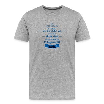 Scheidung Spruch - Männer Premium Bio T-Shirt - Grau meliert - Vorne - Damien (186cm)