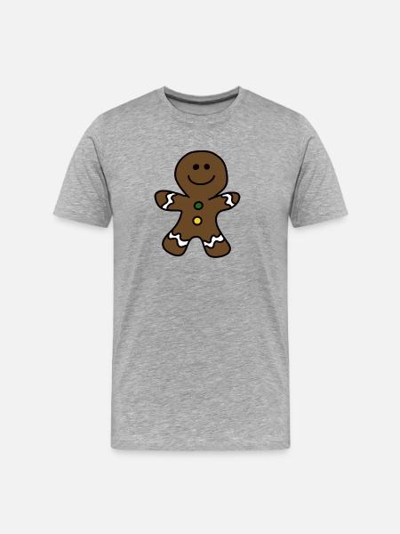 Gingerbread Baking Christmas Yummy Gingerbread - Men's Premium Organic T-Shirt - heather grey