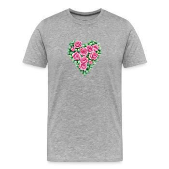 Valentine's Day Wedding Mother's Day Love Engagement - Men's Premium Organic T-Shirt - heather grey - Front - Damien (186cm)