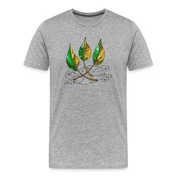 feuilles - T-shirt bio Premium Homme - gris chiné - Devant - Damien (186cm)
