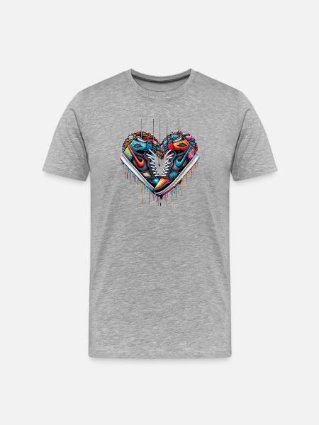 Graffiti Soul Beats - Männer Premium Bio T-Shirt - Grau meliert