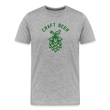 Craft Beer Hopfen Bier Brauer - Männer Premium Bio T-Shirt - Grau meliert - Vorne - Damien (186cm)