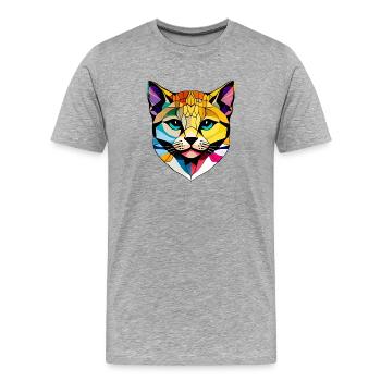 Chat Siamois, Chat Domestique, Chat, Propriétaire De Chat, Chaton - T-shirt bio Premium Homme - gris chiné - Devant - Damien (186cm)