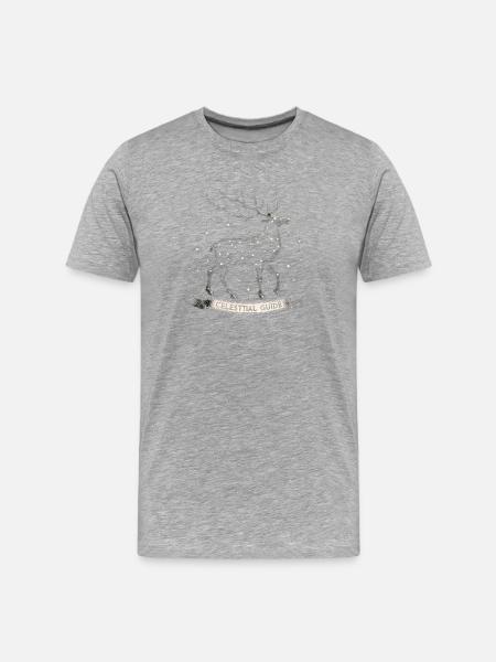 Kosmische Rentierkonstellation - Männer Premium Bio T-Shirt - Grau meliert
