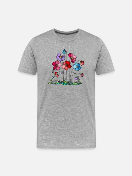Fleur - T-shirt bio Premium Homme - gris chiné