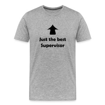 Le superviseur dans l’équipe - T-shirt bio Premium Homme - gris chiné - Devant - Damien (186cm)