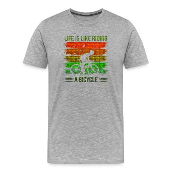 Fahrrad Fahrrad Fahrrad Lifestyle Gesunder Verkehr - Männer Premium Bio T-Shirt - Grau meliert - Vorne - Damien (186cm)