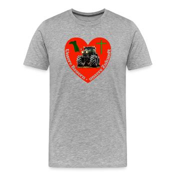 Die Zukunft der Landwirtschaft viele Probleme - Männer Premium Bio T-Shirt - Grau meliert - Vorne - Damien (186cm)