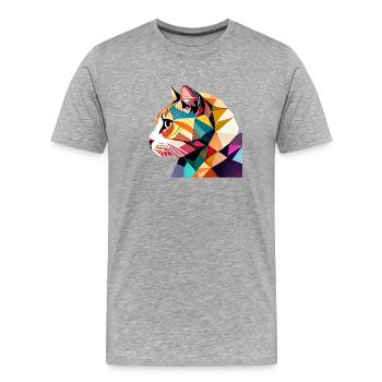 Cat, Persian cat, tomcat, domestic cat, cat owner - Men's Premium Organic T-Shirt - heather grey - Front - Damien (186cm)