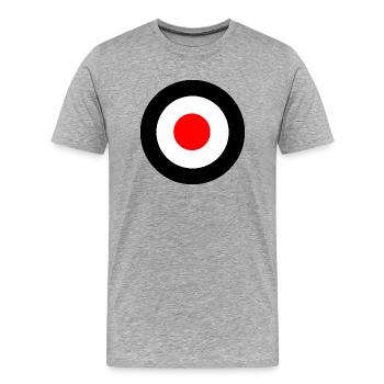 Mod Target Rondell schwarz rot - Männer Premium Bio T-Shirt - Grau meliert - Vorne - Damien (186cm)