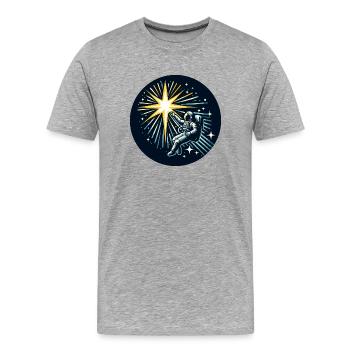 Astronaut’s Star Reach | Space Art Design - Men's Premium Organic T-Shirt - heather grey - Front - Damien (186cm)