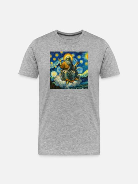 Dieu dans un Van Gogh - T-shirt bio Premium Homme - gris chiné