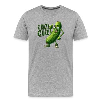 Légumes fous : Cuke épineux pouces en l’air - T-shirt bio Premium Homme - gris chiné - Devant - Damien (186cm)
