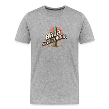Baja Breeze Adventure - Men's Premium Organic T-Shirt - heather grey - Front - Damien (186cm)