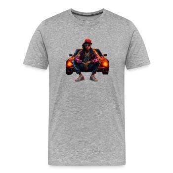 Hip Hop Rapper - Männer Premium Bio T-Shirt - Grau meliert - Vorne - Damien (186cm)