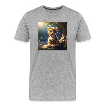 LEOPARD CUB - Men's Premium Organic T-Shirt - heather grey - Front - Damien (186cm)