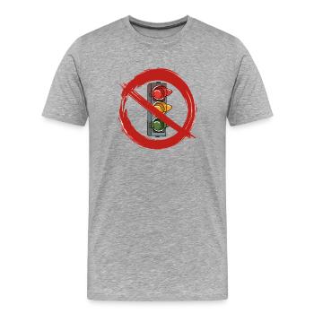 Traffic light, traffic light government, prohibition sign, politics - Men's Premium Organic T-Shirt - heather grey - Front - Damien (186cm)