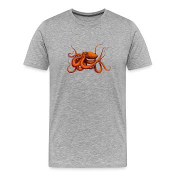 GIANT PACIFIC OCTOPUS - Men's Premium Organic T-Shirt - heather grey - Front - Damien (186cm)