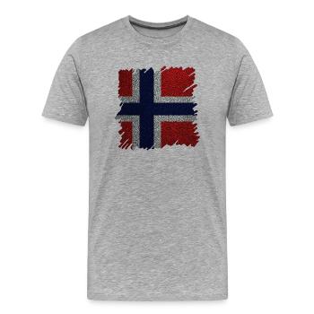 Norvège Norvège Drapeau Scandinavie Norden Tor Viking - T-shirt bio Premium Homme - gris chiné - Devant - Damien (186cm)