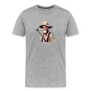 Wütender Bauer Nr. 3 - Männer Premium Bio T-Shirt - Grau meliert - Vorne - Damien (186cm)