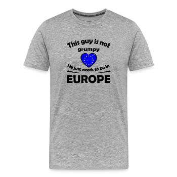 Die Europawahl - Männer Premium Bio T-Shirt - Grau meliert - Vorne - Damien (186cm)