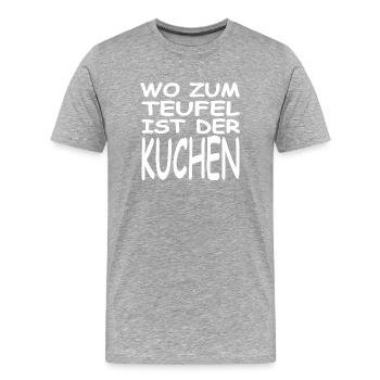Kuchen - Männer Premium Bio T-Shirt - Grau meliert - Vorne - Damien (186cm)