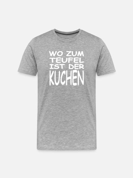 Kuchen - Männer Premium Bio T-Shirt - Grau meliert