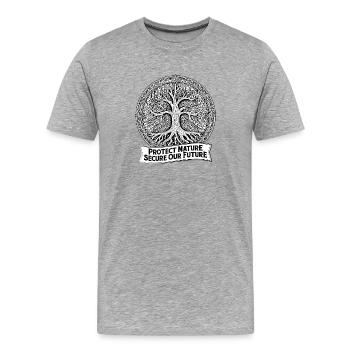 Natur - Männer Premium Bio T-Shirt - Grau meliert - Vorne - Damien (186cm)