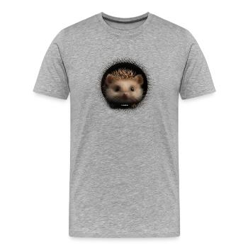 Hérisson mignon avec vison - T-shirt bio Premium Homme - gris chiné - Devant - Damien (186cm)