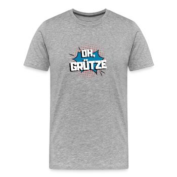 GRÜTZE - oh Grütze - Männer Premium Bio T-Shirt - Grau meliert - Vorne - Damien (186cm)