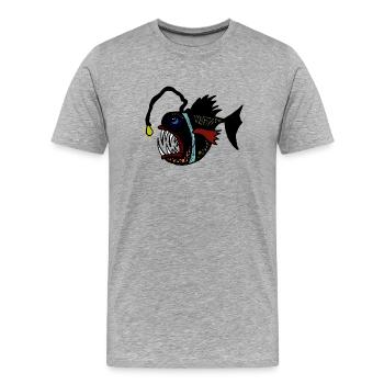 anglerfisch - Männer Premium Bio T-Shirt - Grau meliert - Vorne - Damien (186cm)