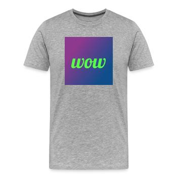 WOW - Men's Premium Organic T-Shirt - heather grey - Front - Damien (186cm)