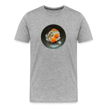 Spiegeleier - Männer Premium Bio T-Shirt - Grau meliert - Vorne - Damien (186cm)