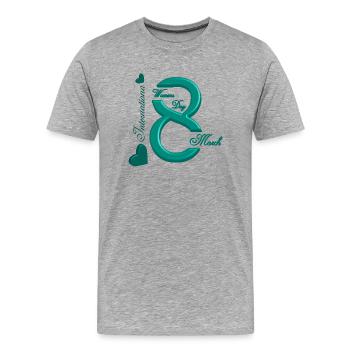 Women's Power March 8 GirlPower Female Feminism - Men's Premium Organic T-Shirt - heather grey - Front - Damien (186cm)