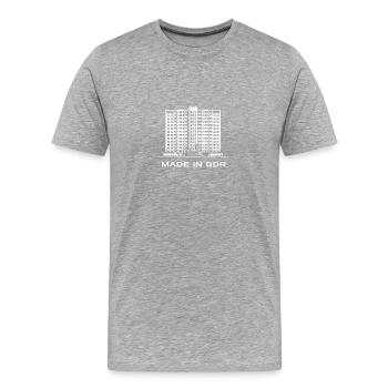 Made In GDR - Erinnerungen An DDR Plattenbau - Männer Premium Bio T-Shirt - Grau meliert - Vorne - Damien (186cm)